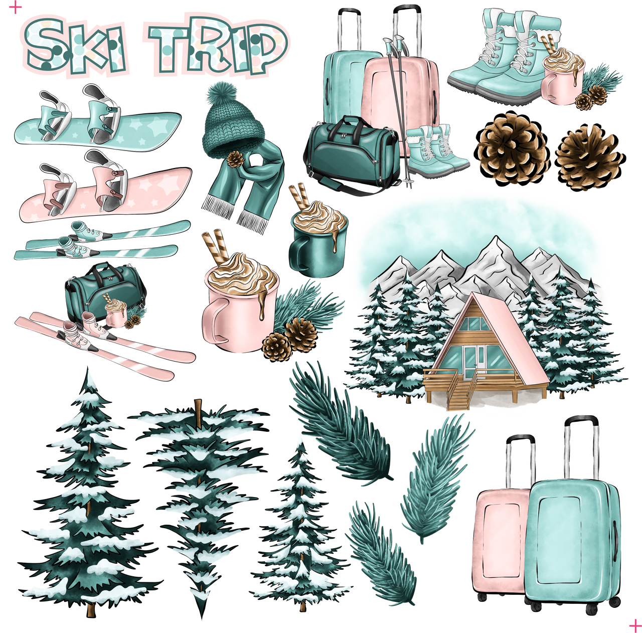 Phantasia Design's Snow Business 12 x 12 Scrapbook Paper Pack & Embellishment Kit - 3 Kits