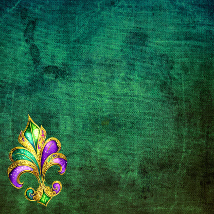 Mardi Gras Collection Fleur De Lis 12 x 12 Double-Sided Scrapbook Paper by SSC Designs - 15 Pack