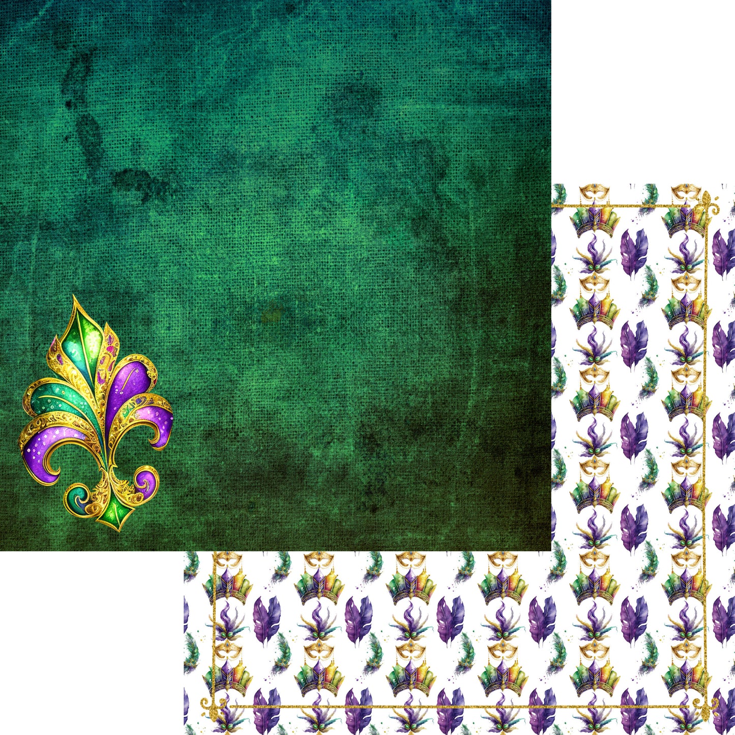 Mardi Gras Collection 12 x 12 Scrapbook Paper & Embellishment Kit by SSC Designs - 3 Kits