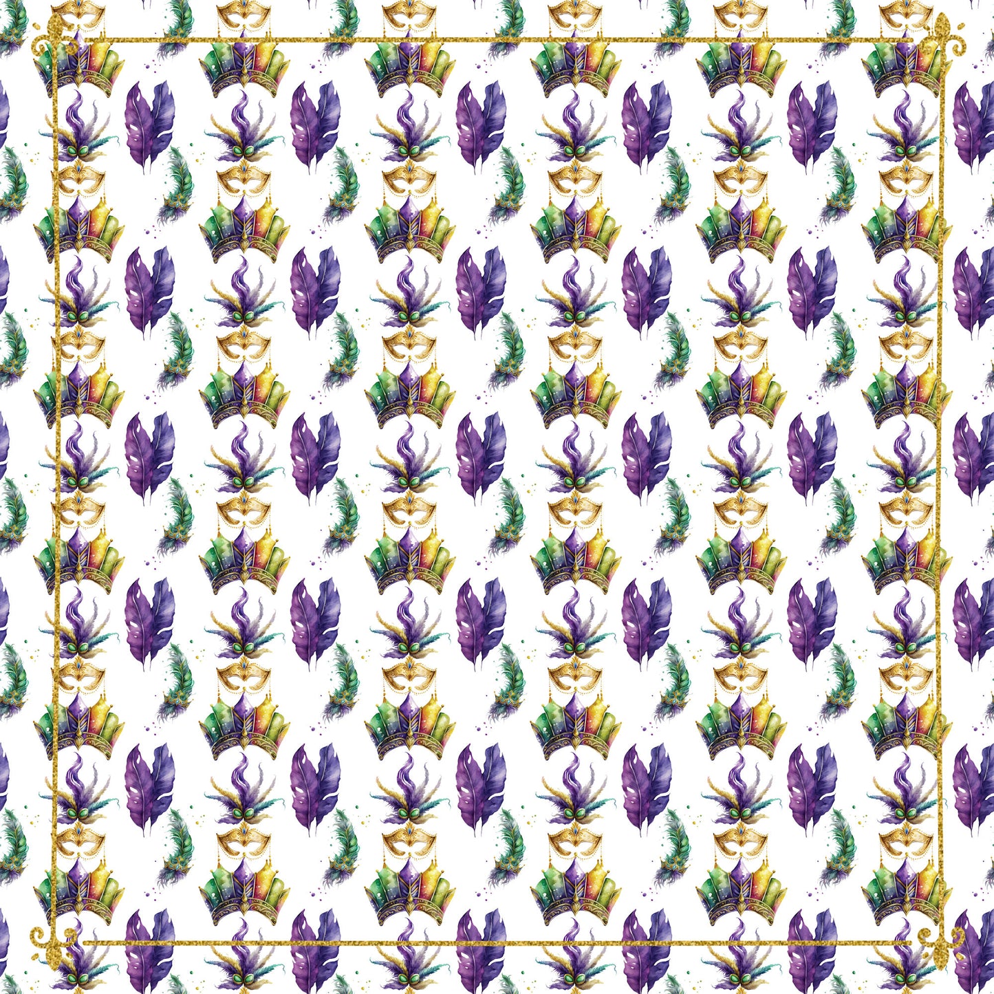 Mardi Gras Collection Fleur De Lis 12 x 12 Double-Sided Scrapbook Paper by SSC Designs - 15 Pack