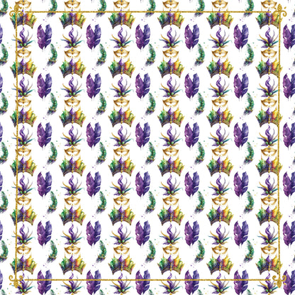 Mardi Gras Collection Fleur De Lis 12 x 12 Double-Sided Scrapbook Paper by SSC Designs - 15 Pack