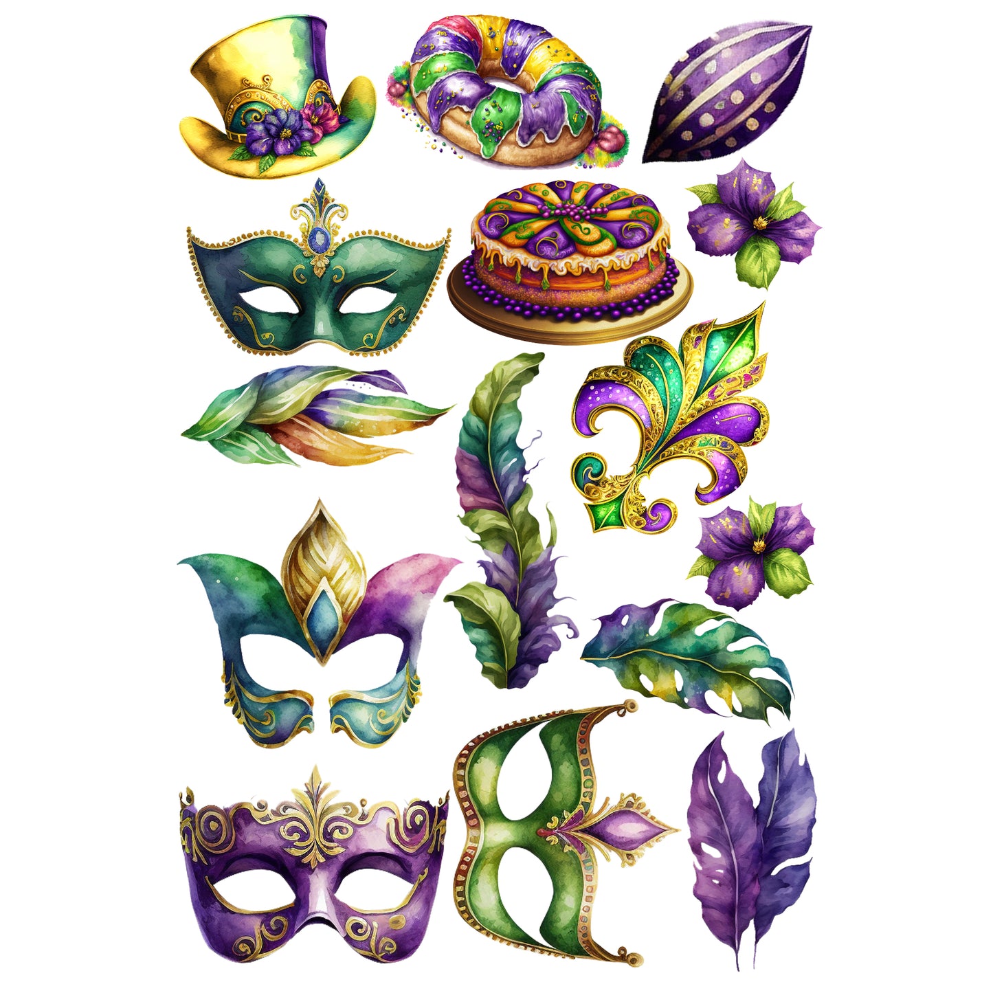 Mardi Gras Collection Ephemera Laser Cut Scrapbook Embellishments by SSC Designs - 3 Packs