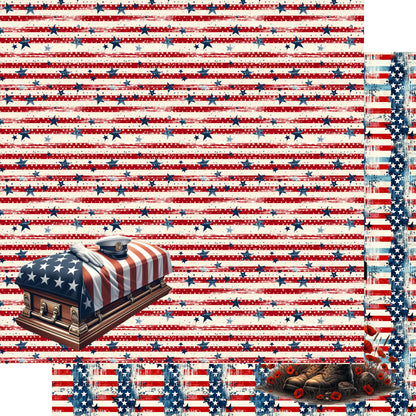 Memorial Day Collection Military Burial 12 x 12 Double-Sided Scrapbook Paper by SSC Designs - 15 Pack