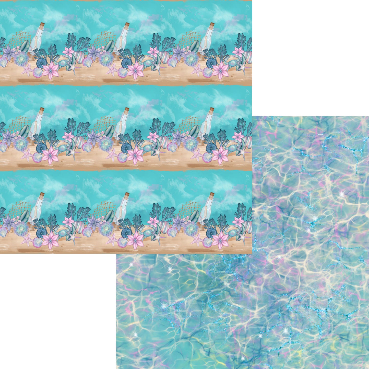 Gaynor Carradice's Mermaids & Seashells Collection 12 x 12 Scrapbook Paper Pack & Ephemera Kit - 3 Kits