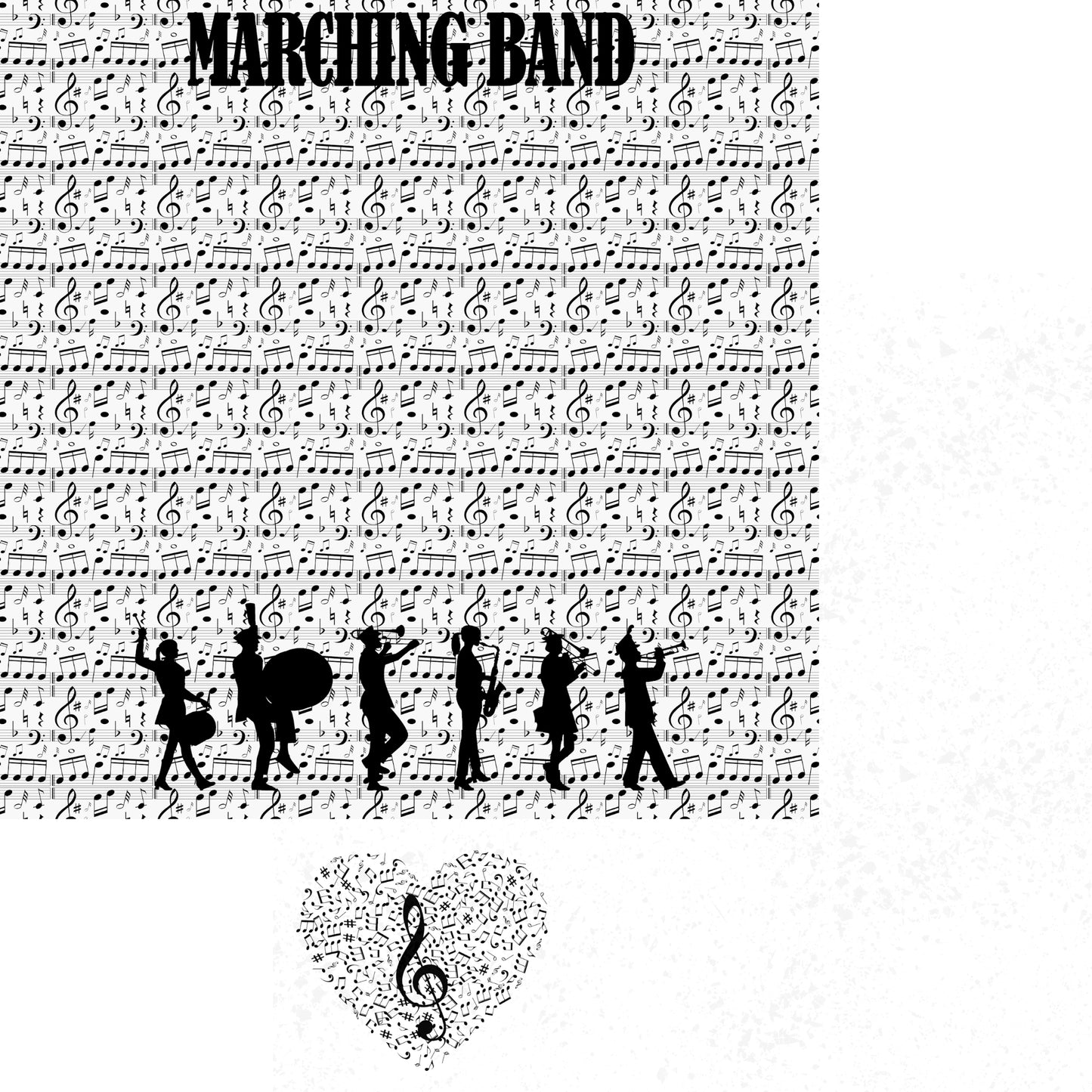 Musical Note Collection Marching Band 12 x 12 Double-Sided Scrapbook Paper by SSC Designs