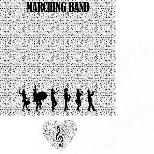 Musical Note Collection Marching Band 12 x 12 Double-Sided Scrapbook Paper by SSC Designs