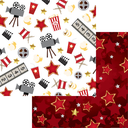 Movie Time Collection 12 x 12 Scrapbook Paper & Embellishment Kit by SSC Designs