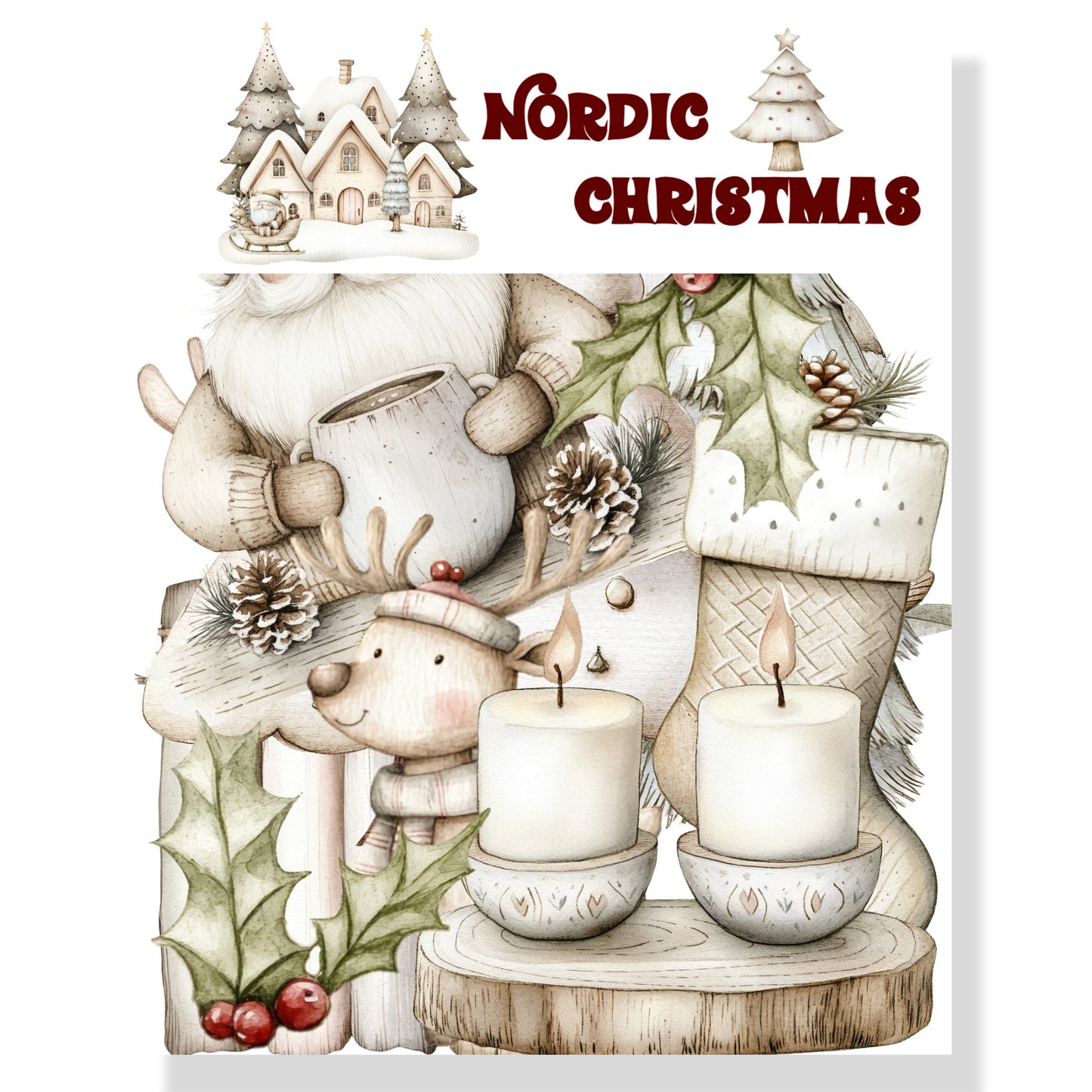 Nordic Christmas Collection Laser Cut Scrapbook Ephemera Embellishments by SSC Designs - 3 Packs