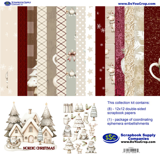 Nordic Christmas 12 x 12 Scrapbook Paper & Embellishment Kit by SSC Designs - 3 Kits
