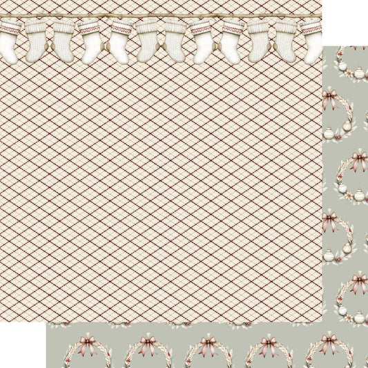 Nordic Christmas Collection The Stockings Were Hung 12 x 12 Double-Sided Scrapbook Paper by SSC Designs - 15 Pack