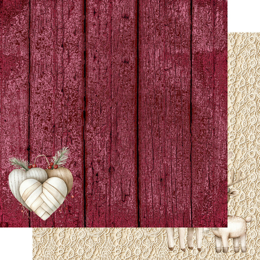 Nordic Christmas Collection Christmas Heart 12 x 12 Double-Sided Scrapbook Paper by SSC Designs - 15 Pack