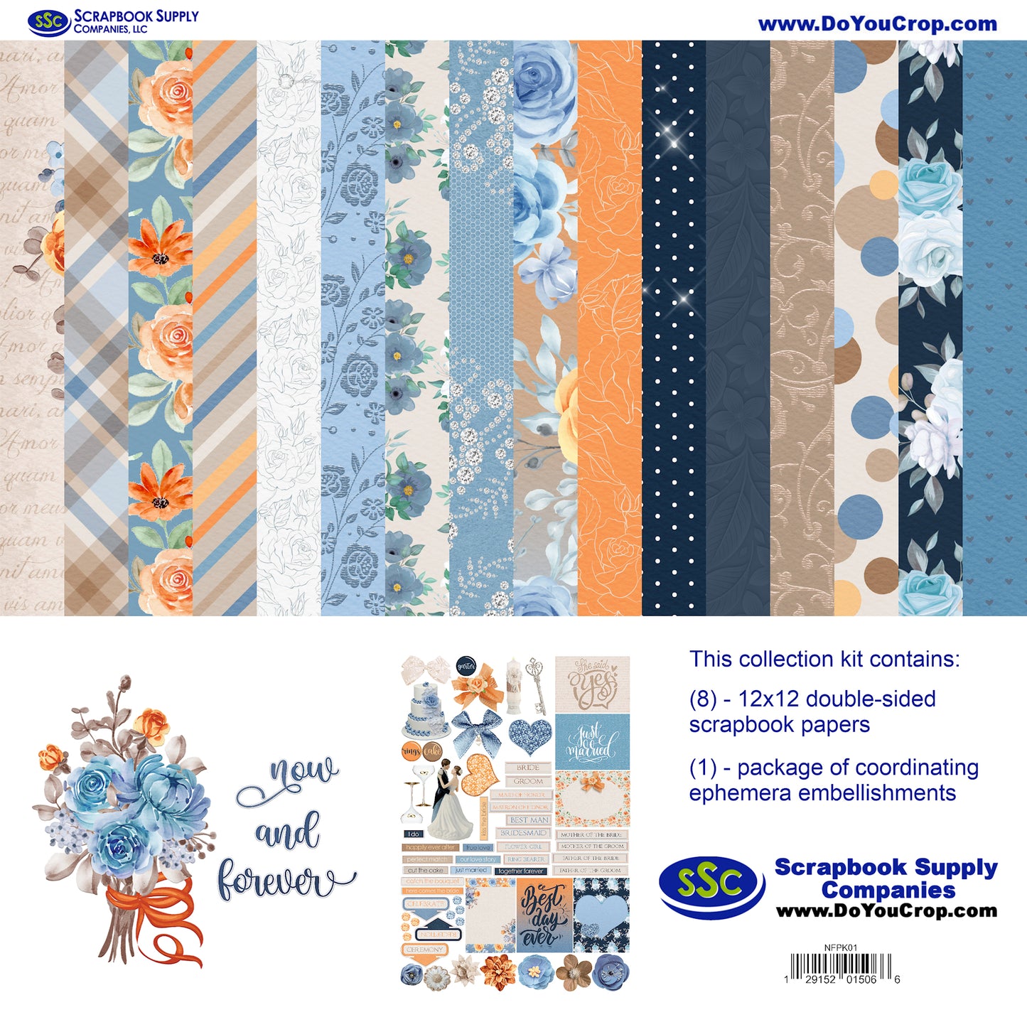 Now & Forever 12 x 12 Scrapbook Paper & Embellishment Kit by SSC Designs - 3 Kits
