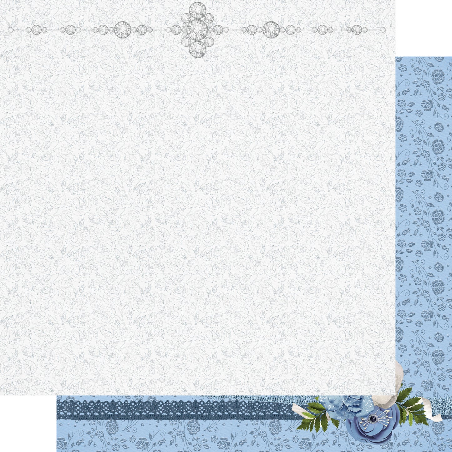 Now & Forever Collection Classic Lace 12 x 12 Double-Sided Scrapbook Paper by SSC Designs - 15 Pack