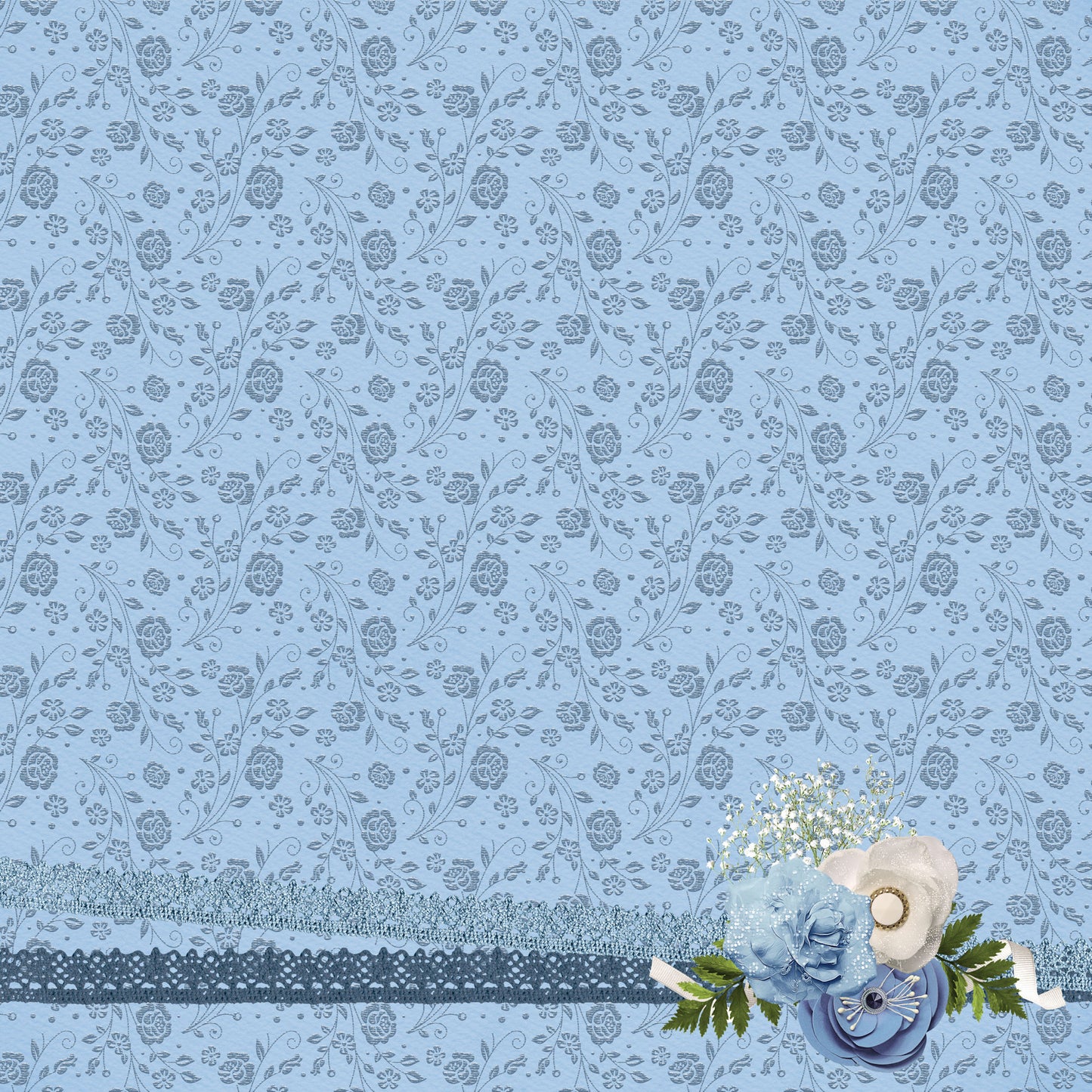 Now & Forever Collection Classic Lace 12 x 12 Double-Sided Scrapbook Paper by SSC Designs - 15 Pack