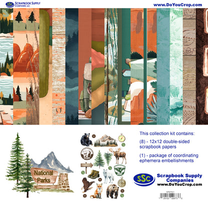 National Parks 12 x 12 Scrapbook Paper & Embellishment Kit by SSC Designs - 3 Kits