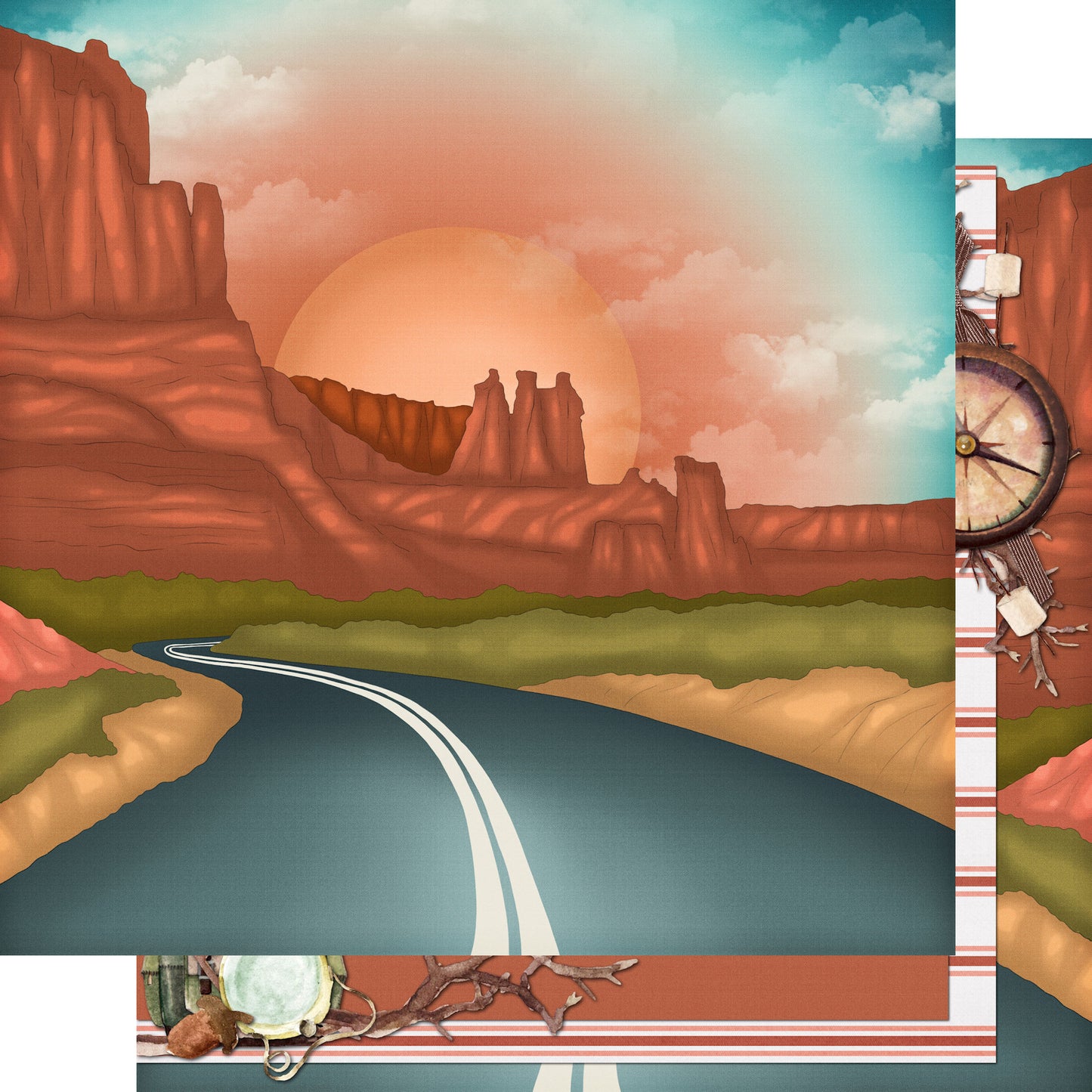 National Parks Collection Scenic Route 12 x 12 Double-Sided Scrapbook Paper by SSC Designs - 15 Pack