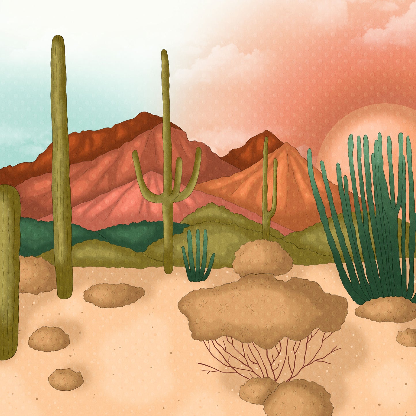 National Parks Collection Desert Cactus 12 x 12 Double-Sided Scrapbook Paper by SSC Designs - 15 Pack