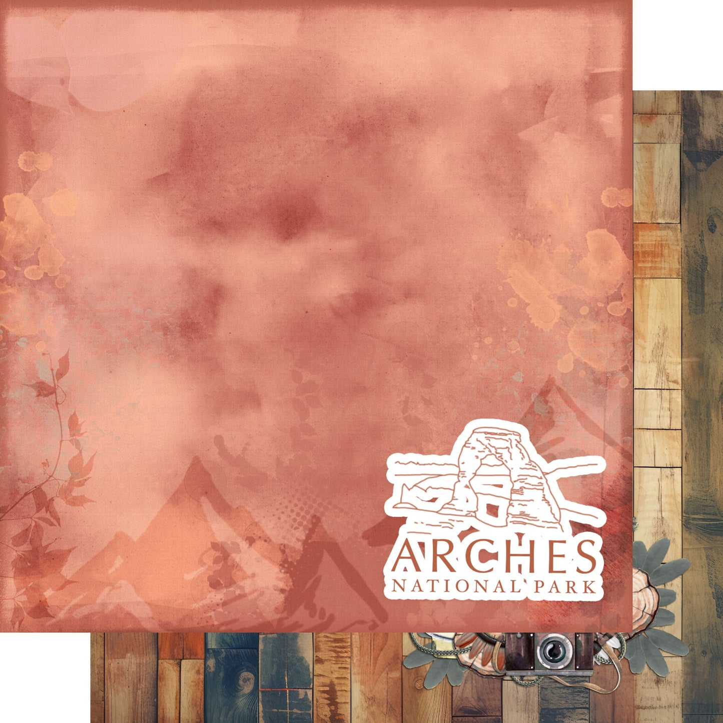National Parks Collection Arches National Park 12 x 12 Double-Sided Scrapbook Paper by SSC Designs - 15 Pack