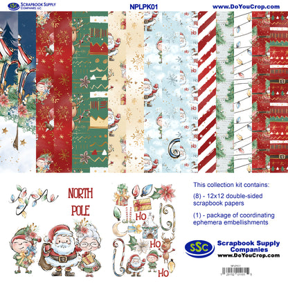 North Pole 12 x 12 Scrapbook Paper & Embellishment Kit by SSC Designs - 3 Kits