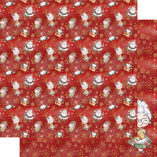 North Pole Collection Sweet Mrs. Claus 12 x 12 Double-Sided Scrapbook Paper by SSC Designs - 15 Pack