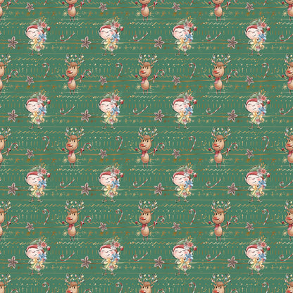 North Pole Collection Reindeer Games 12 x 12 Double-Sided Scrapbook Paper by SSC Designs - 15 Pack