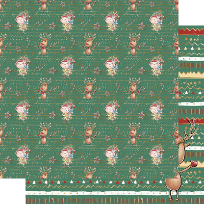 North Pole Collection Reindeer Games 12 x 12 Double-Sided Scrapbook Paper by SSC Designs - 15 Pack