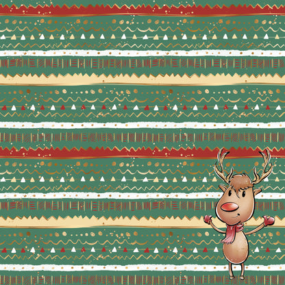 North Pole Collection Reindeer Games 12 x 12 Double-Sided Scrapbook Paper by SSC Designs - 15 Pack