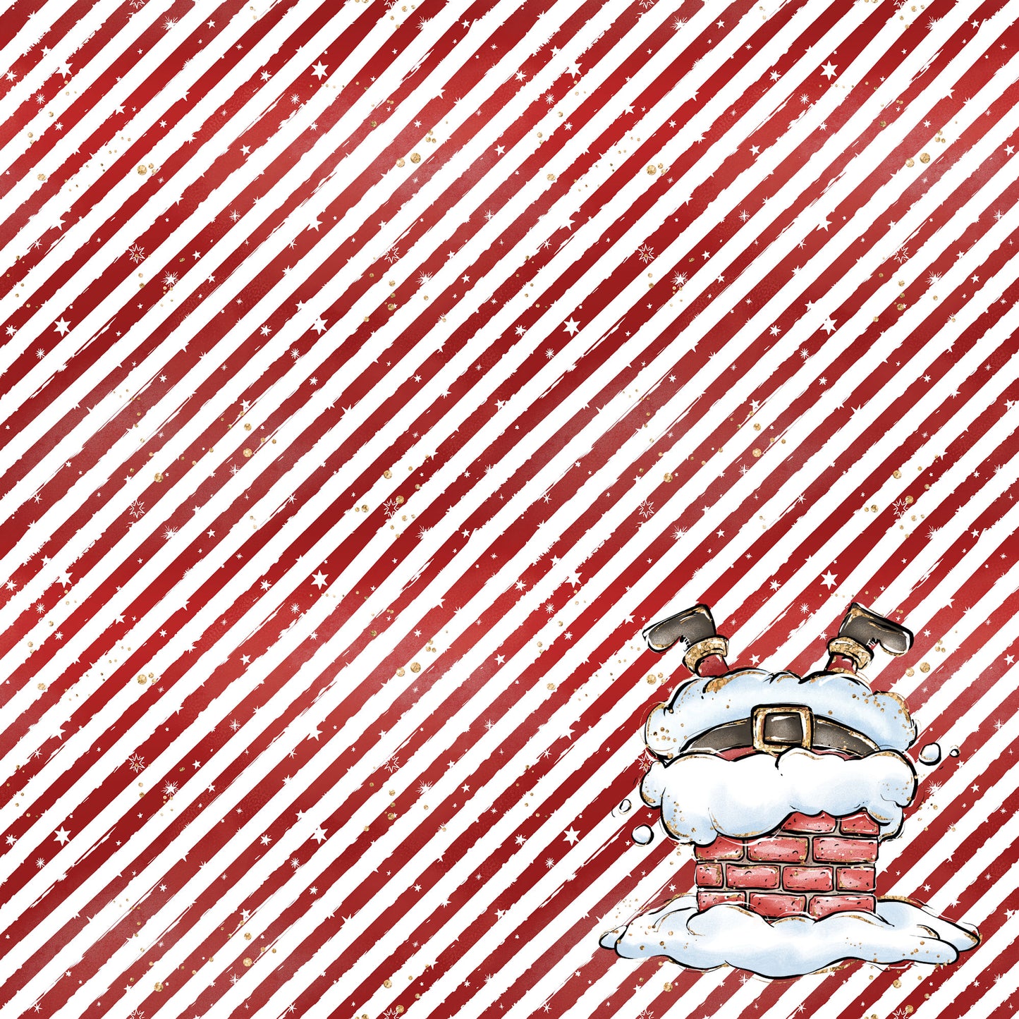 North Pole Collection Those Darn Chimneys 12 x 12 Double-Sided Scrapbook Paper by SSC Designs - 15 Pack