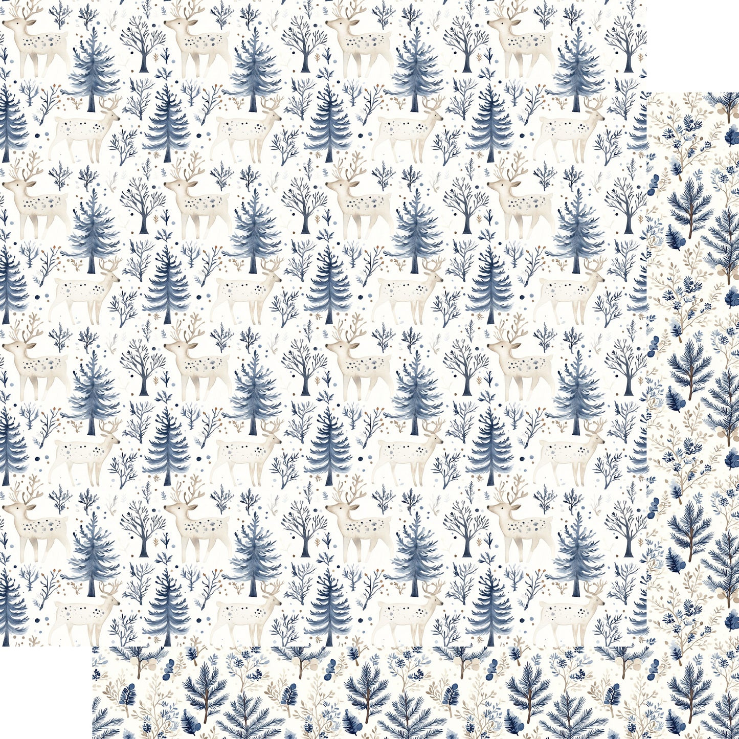 Nordic Winter Collection Frosted Pines 12 x 12 Double-Sided Scrapbook Paper by SSC Designs - 15 Pack