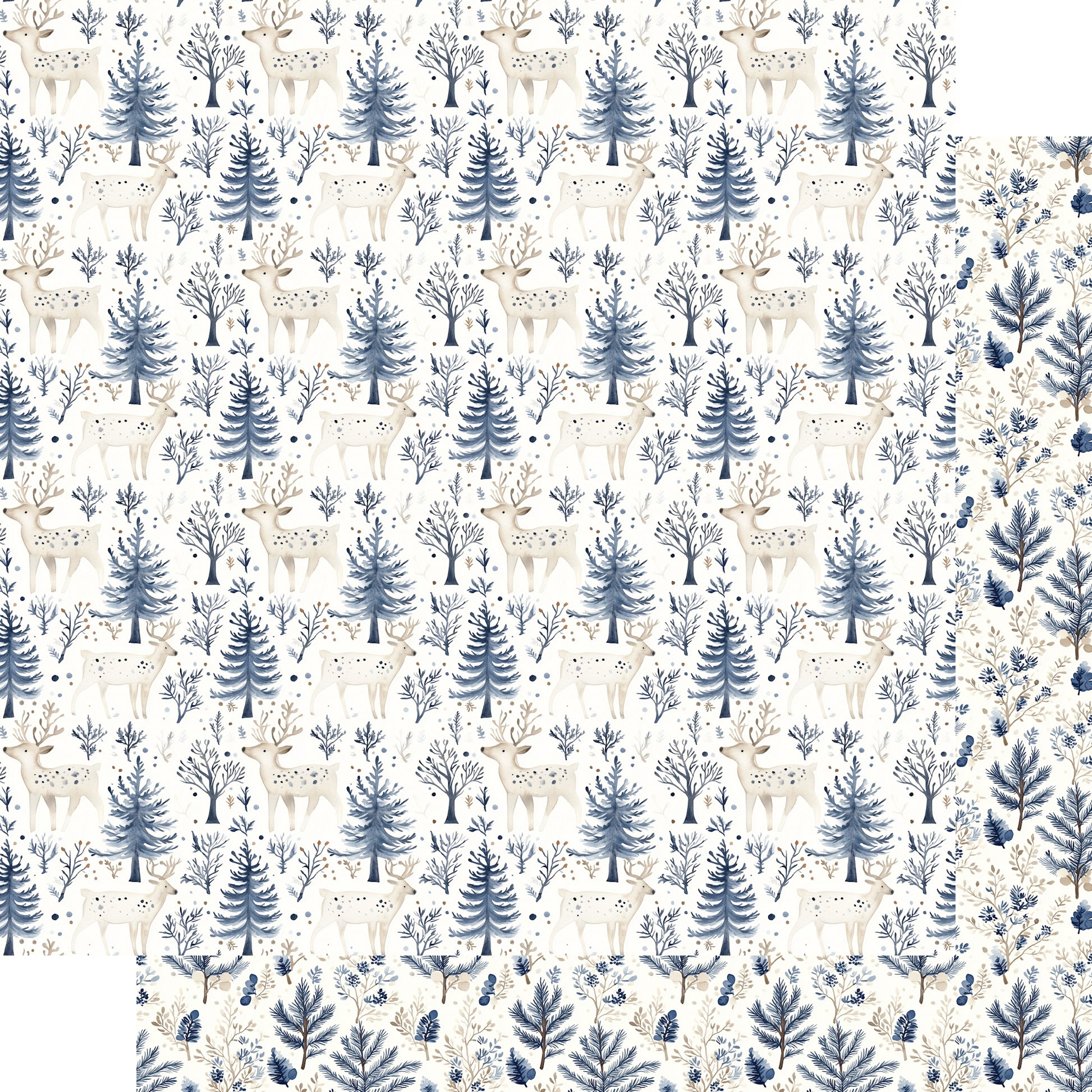 Nordic Winter Collection Frosted Pines 12 x 12 Double-Sided Scrapbook Paper by SSC Designs - 15 Pack