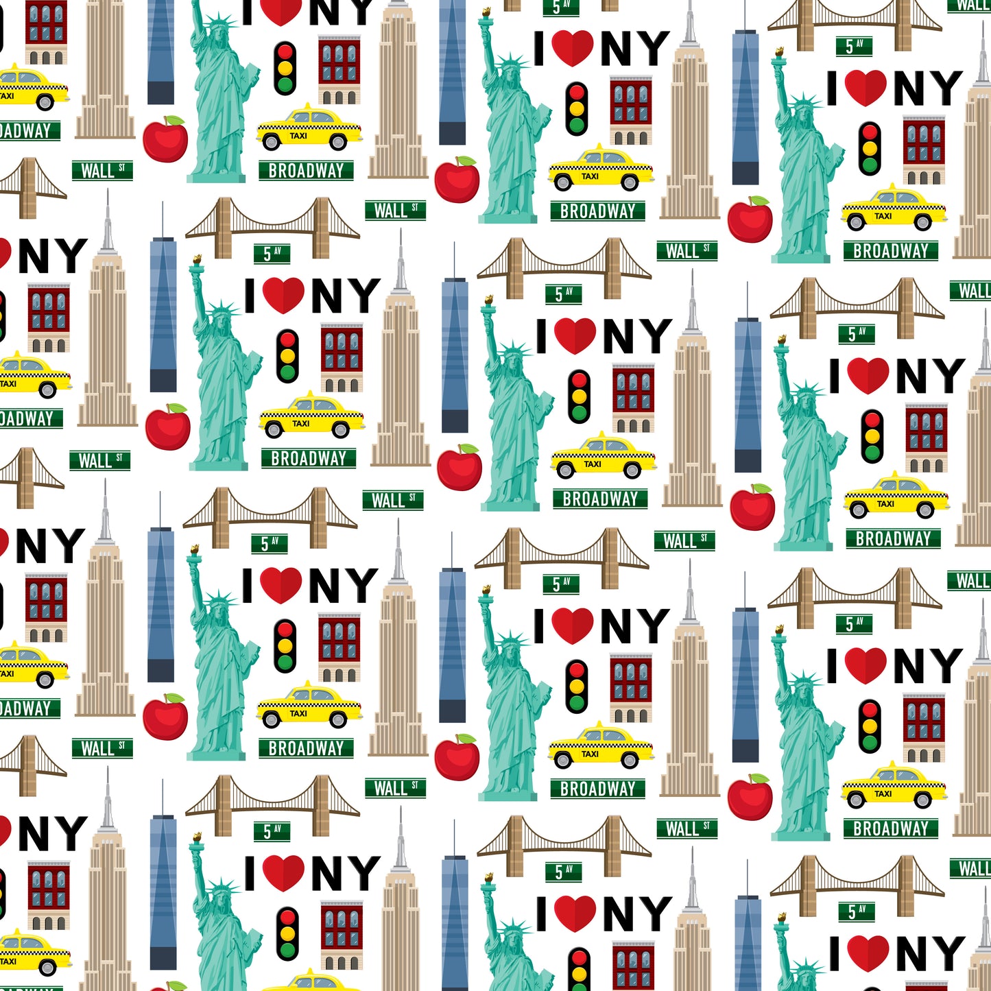 MNineDesign's New York Collection New York Icons 12 x 12 Double-Sided Scrapbook Paper - 15 Pack