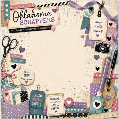 Oklahoma Scrappers 12 x 12 Double-Sided Scrapbook Paper by SSC Designs