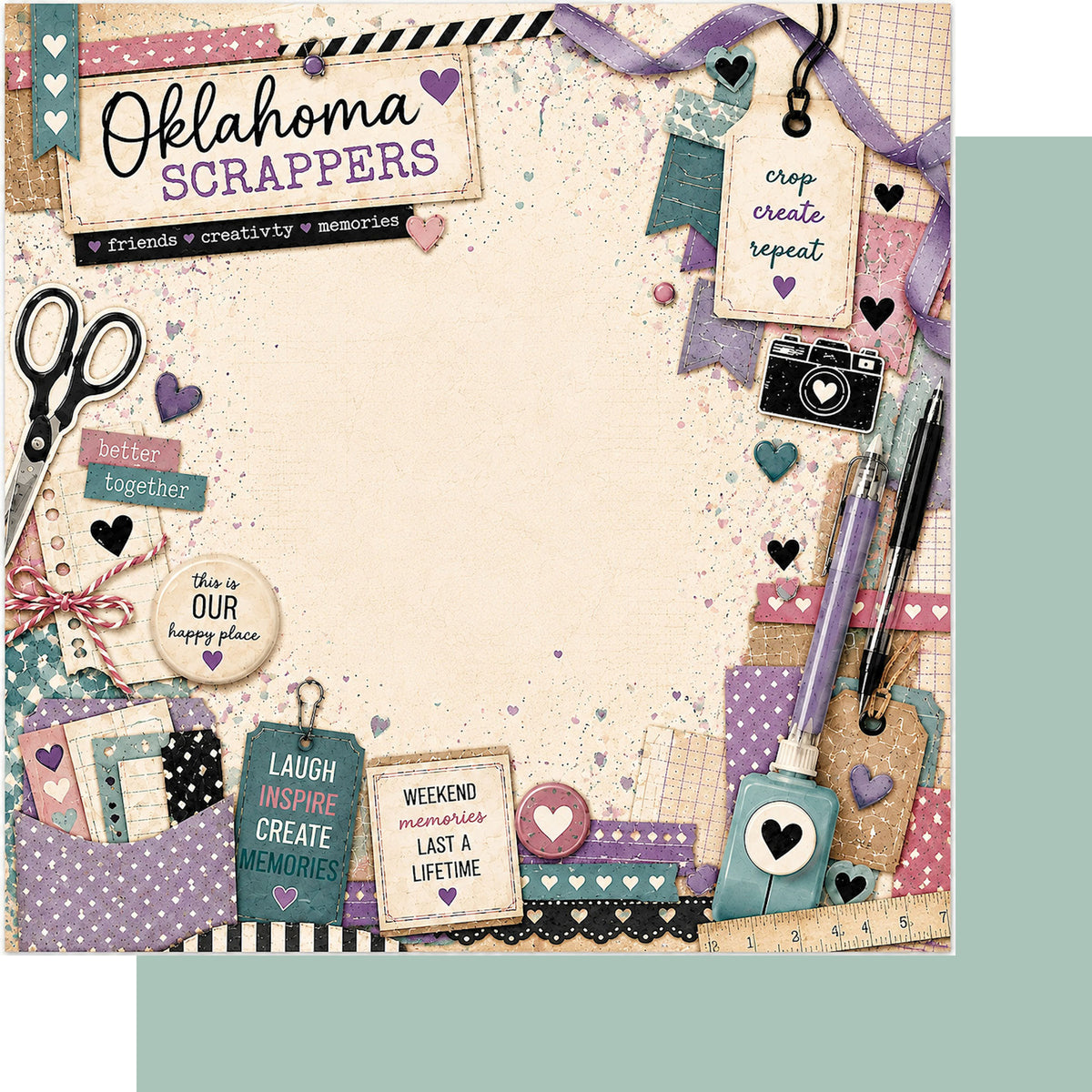 Oklahoma Scrappers 12 x 12 Double-Sided Scrapbook Paper by SSC Designs
