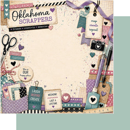 Oklahoma Scrappers 12 x 12 Double-Sided Scrapbook Paper by SSC Designs