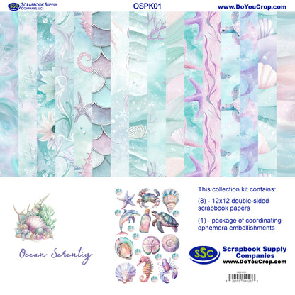 Ocean Serenity 12 x 12 Scrapbook Paper & Embellishment Kit by SSC Designs - 3 Kits