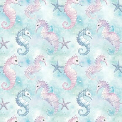 Ocean Serenity Collection Sea Horses 12 x 12 Double-Sided Scrapbook Paper by SSC Designs - 15 Pack