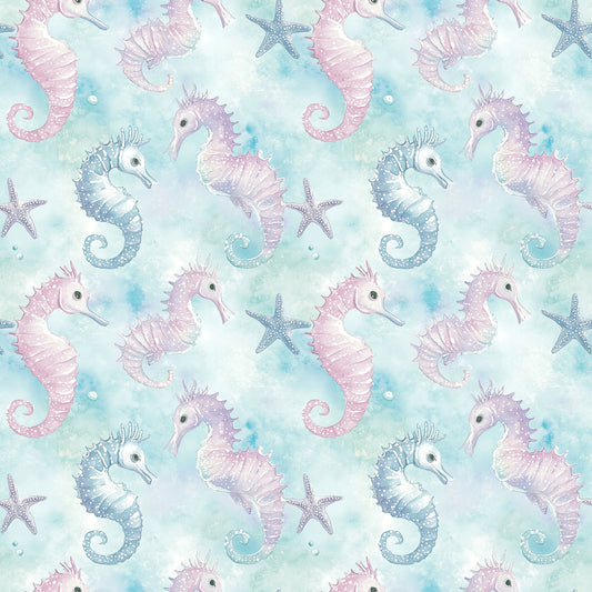 Ocean Serenity Collection Sea Horses 12 x 12 Double-Sided Scrapbook Paper by SSC Designs - 15 Pack