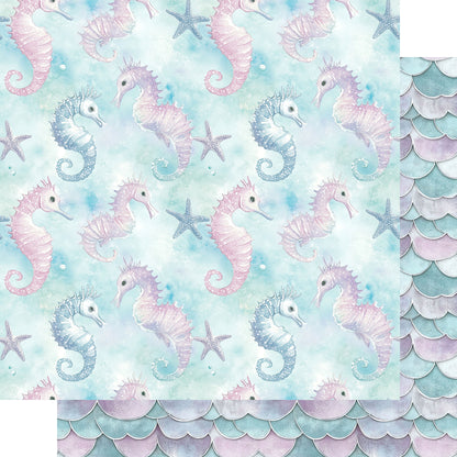 Ocean Serenity Collection Sea Horses 12 x 12 Double-Sided Scrapbook Paper by SSC Designs - 15 Pack