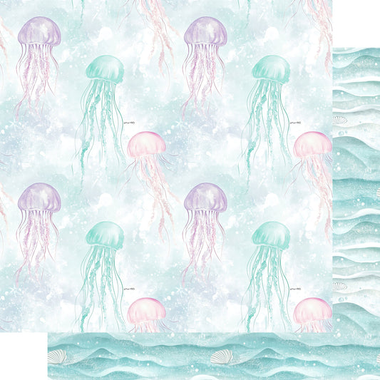 Ocean Serenity Collection Jelly Fish 12 x 12 Double-Sided Scrapbook Paper by SSC Designs - 15 Pack