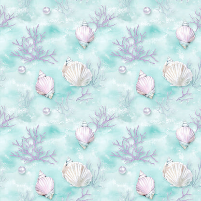 Ocean Serenity Collection Seashells 12 x 12 Double-Sided Scrapbook Paper by SSC Designs - 15 Pack