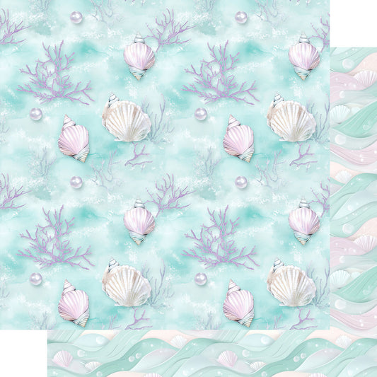 Ocean Serenity Collection Seashells 12 x 12 Double-Sided Scrapbook Paper by SSC Designs - 15 Pack