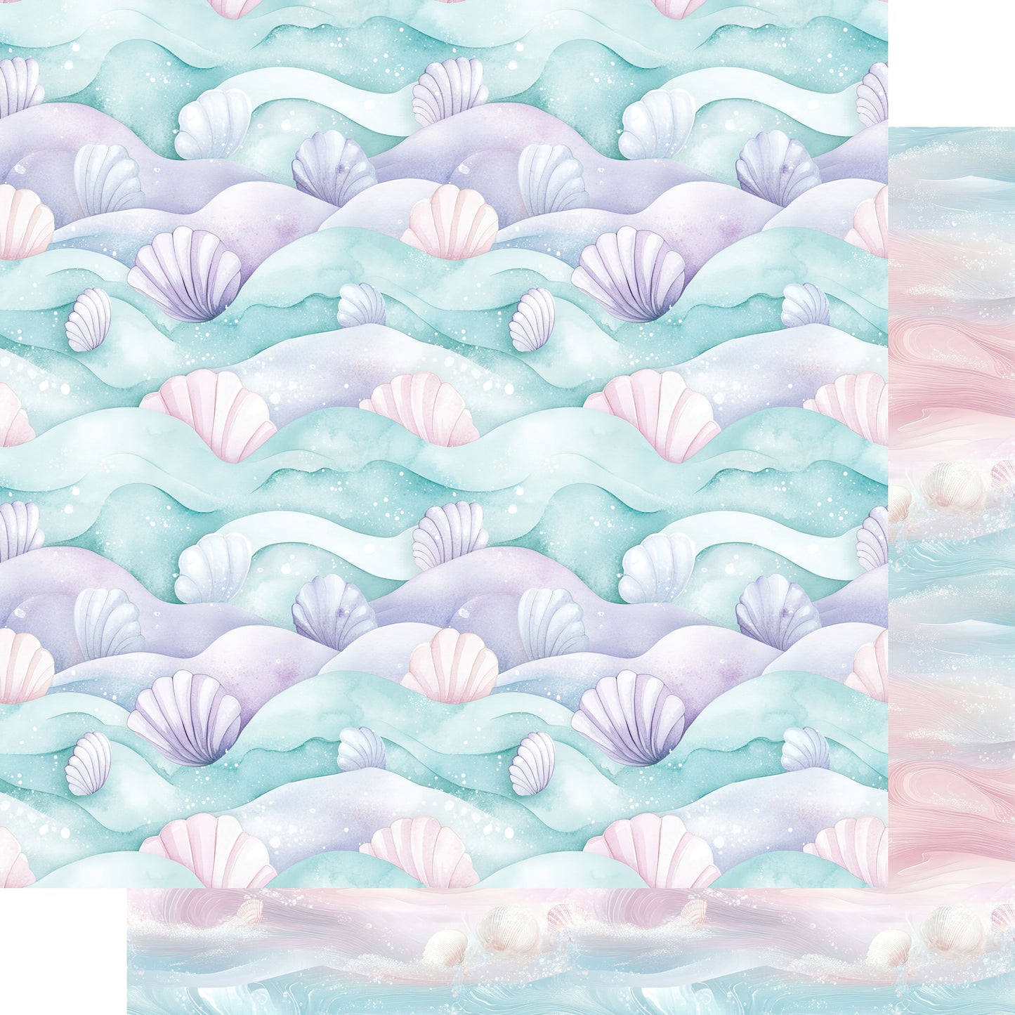 Ocean Serenity Collection Waves 12 x 12 Double-Sided Scrapbook Paper by SSC Designs - 15 Pack