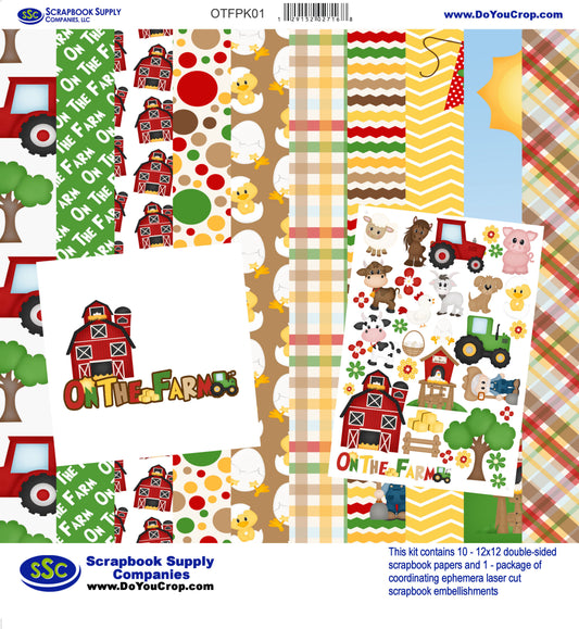 On The Farm 12 x 12 Scrapbook Paper & Embellishment Kit by SSC Designs - 3 Kits