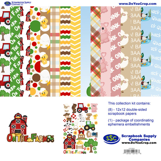 On The Farm 12 x 12 Scrapbook Paper & Embellishment Kit by SSC Designs - 3 Kits