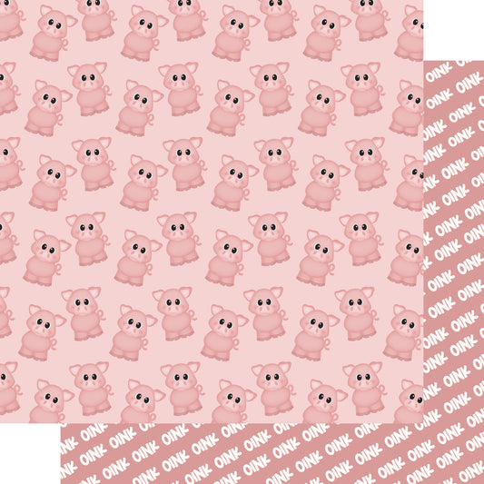 On The Farm Collection Little Piggies 12 x 12 Double-Sided Scrapbook Paper by SSC Designs - 15 Pack