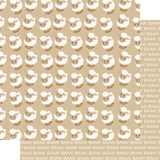 On The Farm Collection Sheep 12 x 12 Double-Sided Scrapbook Paper by SSC Designs - 15 Pack
