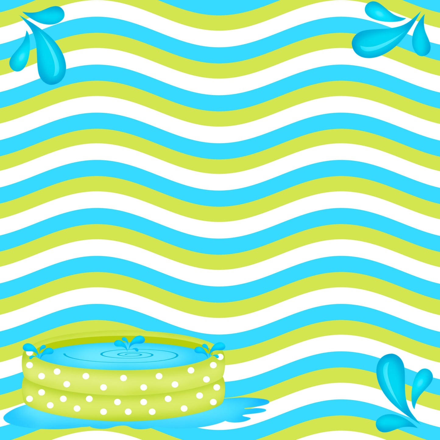 Pool Party Collection Pop Up Pool 12 x 12 Double-Sided Scrapbook Paper by SSC Designs - 15 Pack