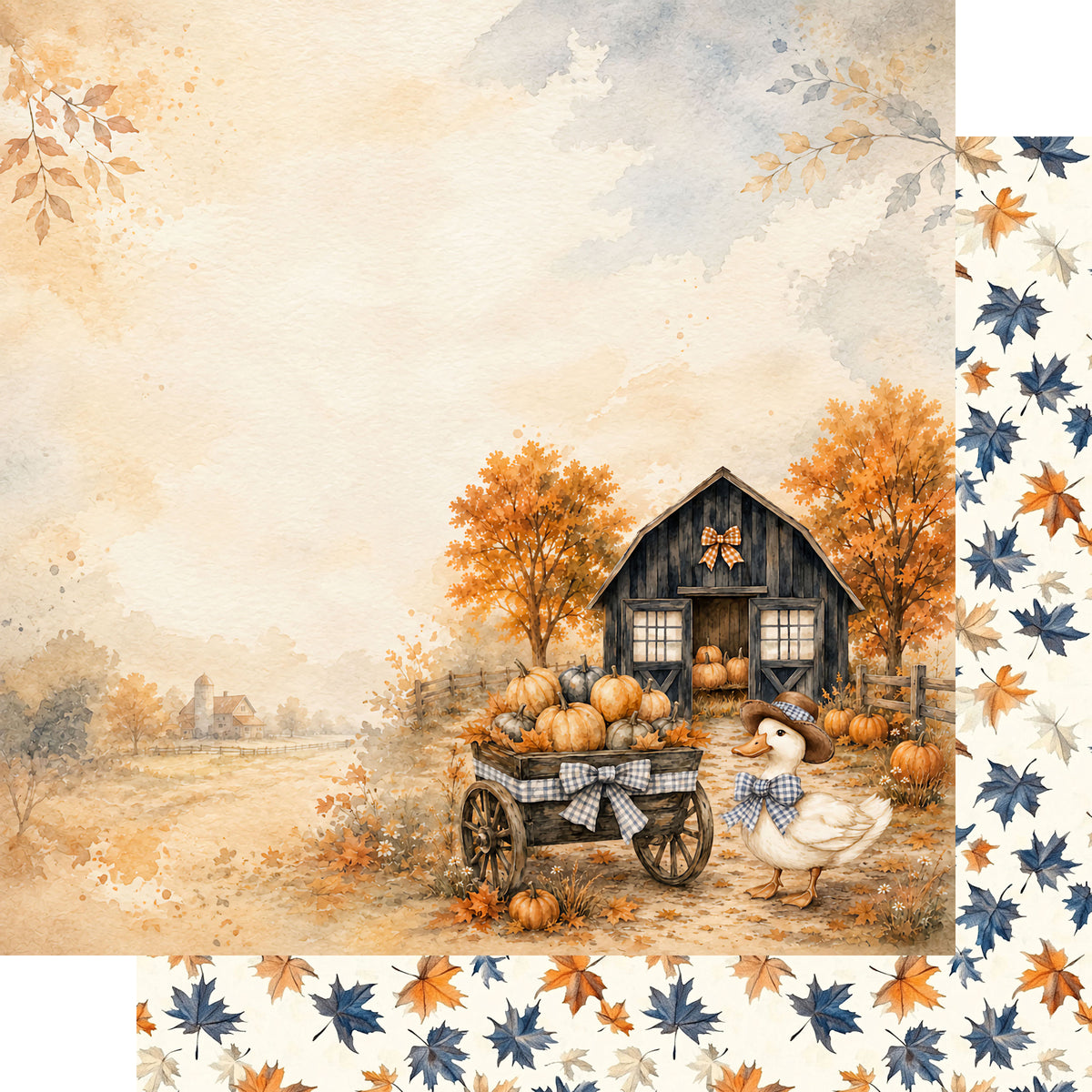 Pumpkin Cottage Collection Autumn Gatherings 12 x 12 Double-Sided Scrapbook Paper by SSC Designs - 15 Pack