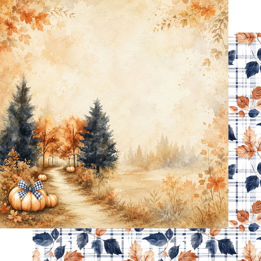 Pumpkin Cottage Collection Home for Fall 12 x 12 Double-Sided Scrapbook Paper by SSC Designs - 15 Pack