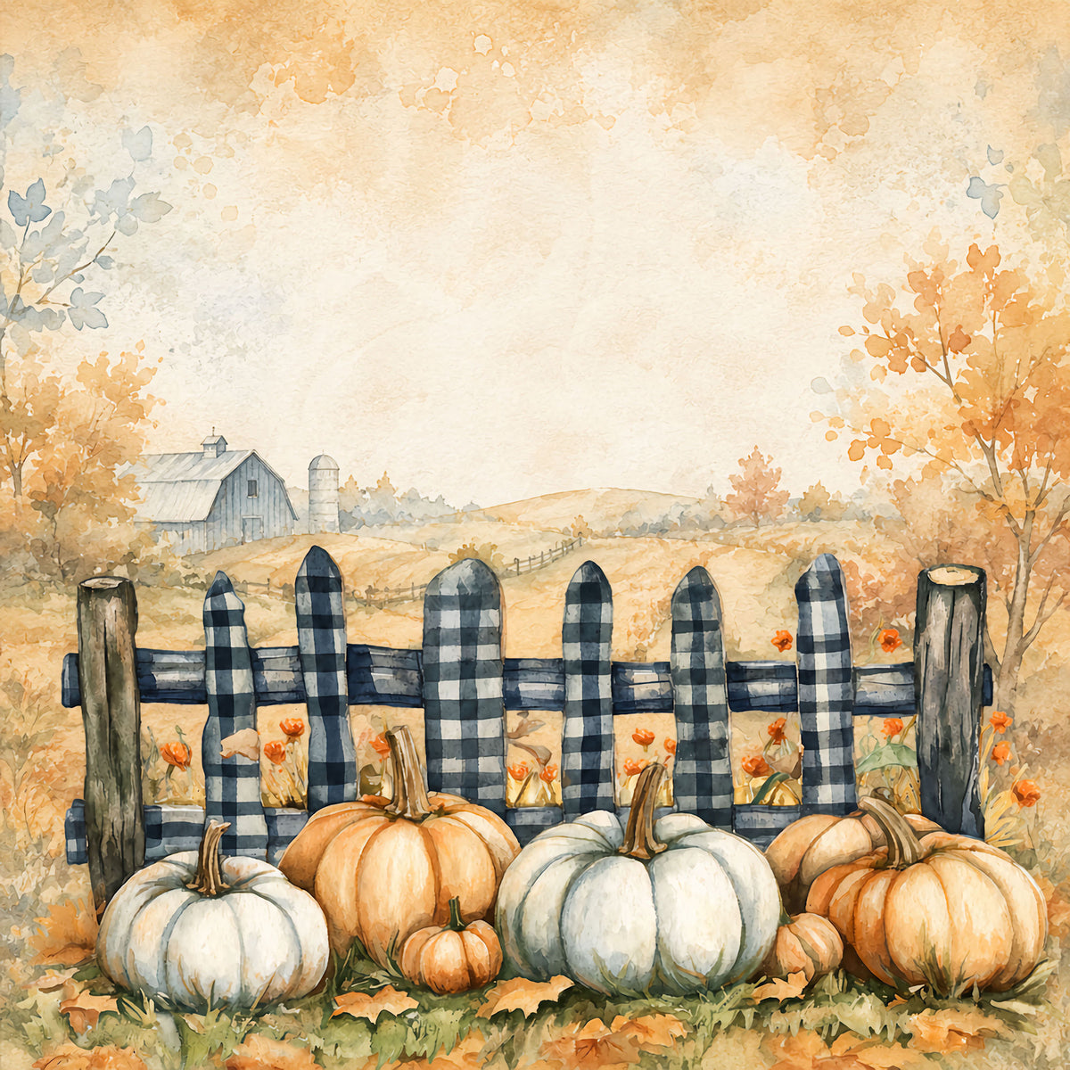 Pumpkin Cottage Collection Pumpkin Patch 12 x 12 Double-Sided Scrapbook Paper by SSC Designs - 15 Pack